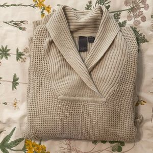 Knit poncho with sleeves